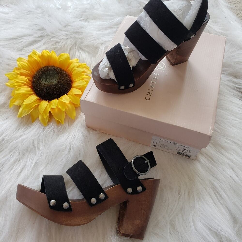 Chinese Laundry NIB Fayla black suede strap sandal woman's size 8.5 - Picture 14 of 15
